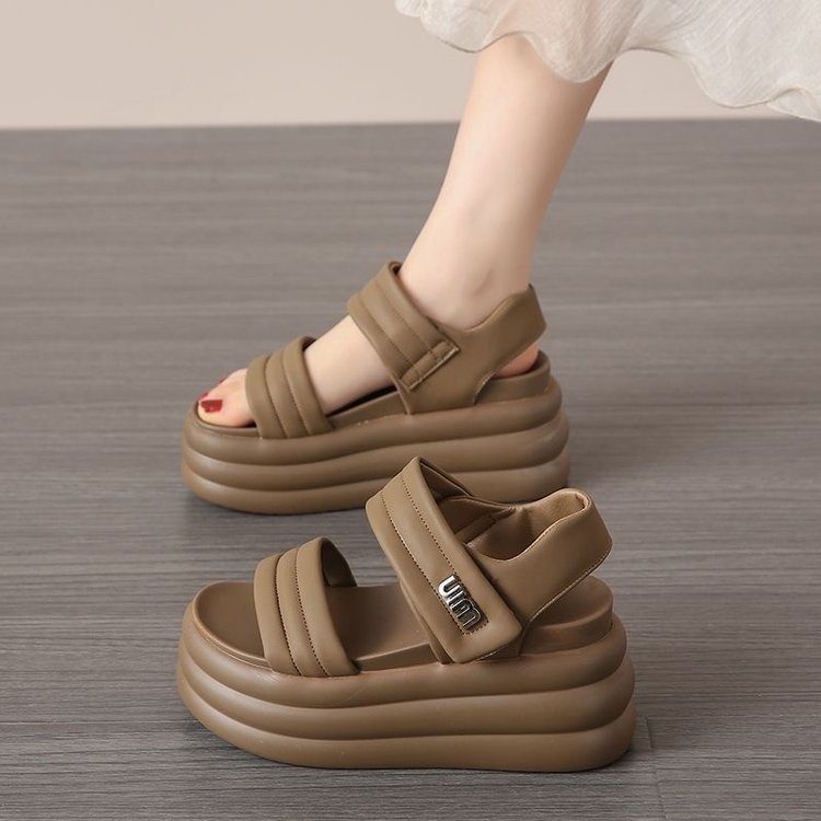 【35-40】👠2025 lato nowe damskie miękkie sandały casualowe z grubą podeszwą