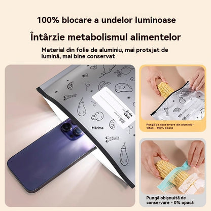 🥩【30/60/90 bucăți】Pungă sigilată din folie de aluminiu cu fermoar, pentru păstrarea prospețimii, pentru uz casnic la frigider de calitate alimentară
