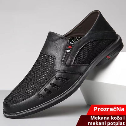 👞【39-44】Ljetne nove muške neklizajuće prozračne ležerne kožne cipele na navlačenje za 2026. godinu