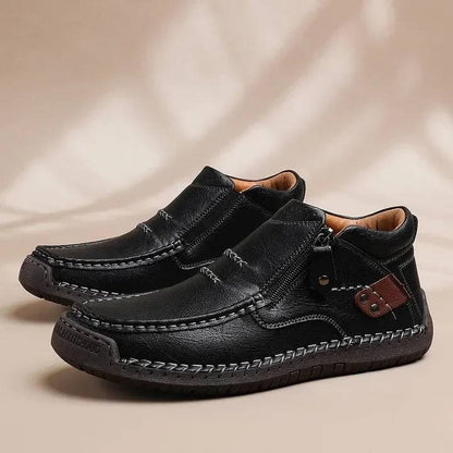 【38-48】Ghete de șofat bărbătești, din piele premium, lucrate manual, fără slip-on – vârf larg, suport pentru bolta piciorului