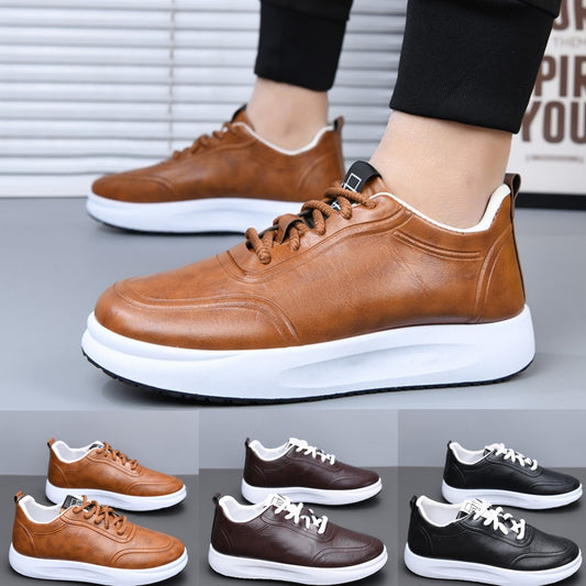 👨👞【39-44】Męskie wodoodporne skórzane trampki z miękką podeszwą -4089526