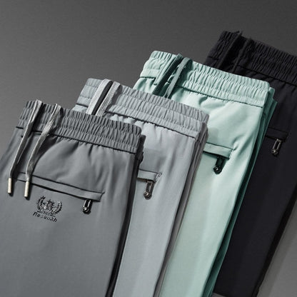 💥🔥【Plaćanje pouzećem】🧊😍【M-5XL】Uske ljetne sportske hlače od ledeno plave svile za muškarce
