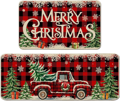 🎄【Kúp 1, získaj 1 zadarmo】🎄【40*60+40*120cm】 Nová vianočná izba kuchyňa izba kuchynské dvere odolné voči škvrnám dekoratívne rohože