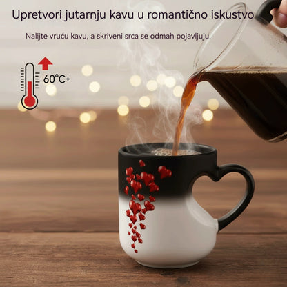 📢📢50% popusta - Valentinova keramička šalica s ručkom u obliku srca koja mijenja boju 💝✨