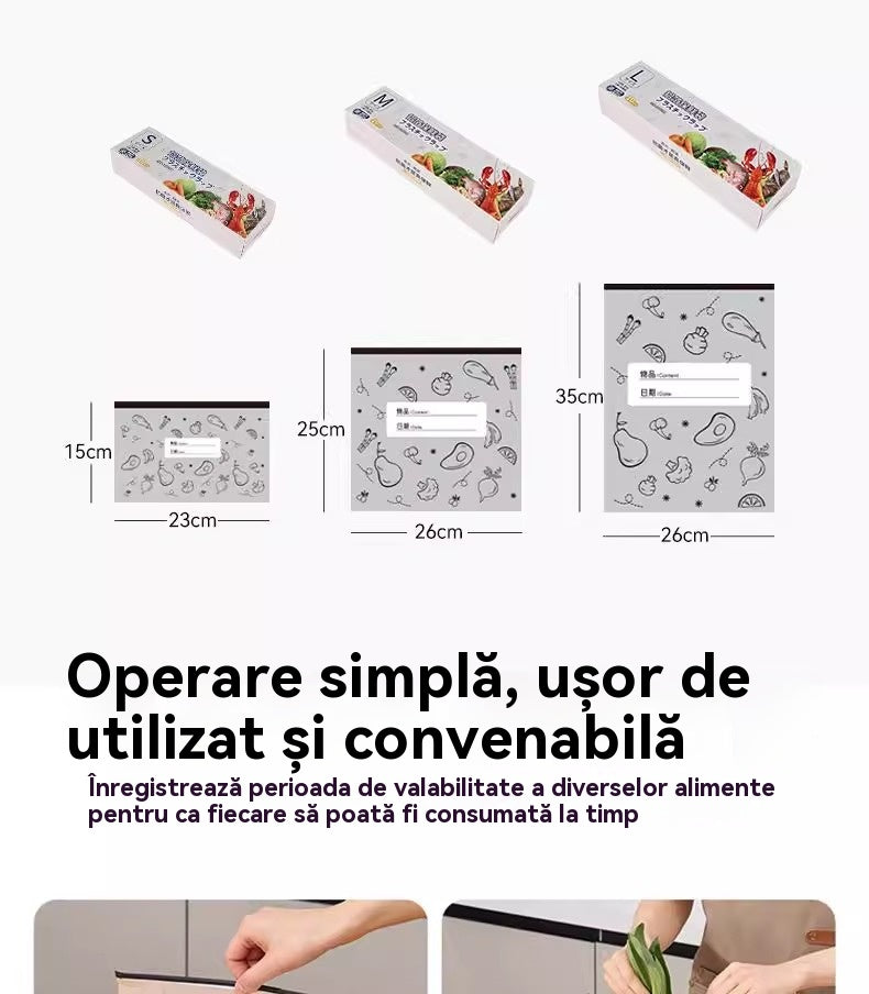 🔥🔥Un total de 60 de pungi antibacteriene din folie de aluminiu, super ușor de utilizat, pentru păstrarea prospețimii.