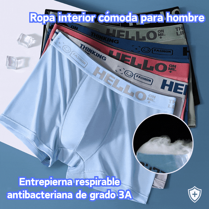 🧊【Compra 3 y obtén 3 gratis】Calzoncillos tipo bóxer de seda de hielo finos y transpirables para hombre