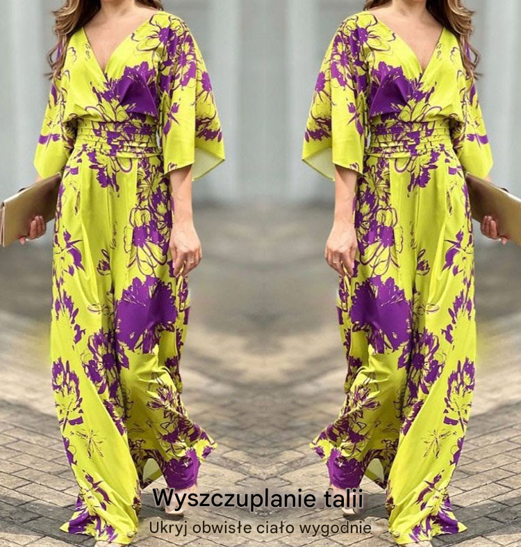 🔥【S-3XL】🥰2025 Nowa moda druk wysoka talia szeroka jumpsuit