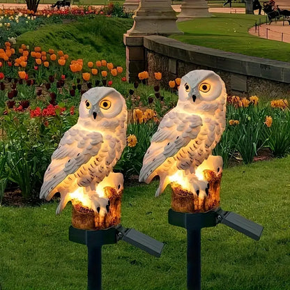 🦉 Lampă solară decorativă în formă de bufniță – Lumină caldă pentru grădina ta