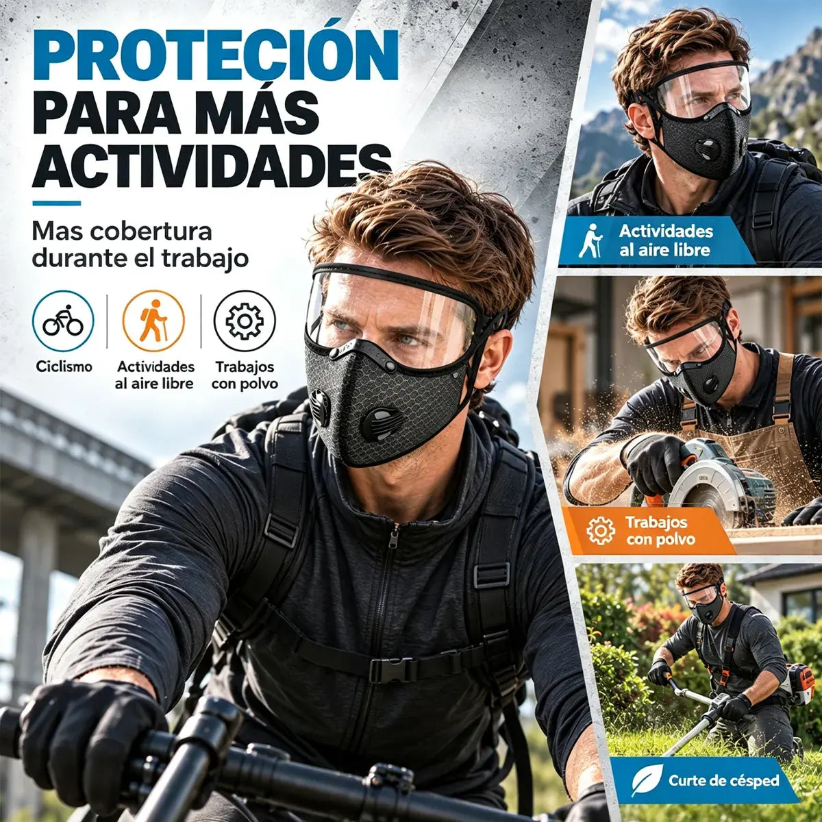🧣【¡Compra uno, consigue uno gratis】🚴 Mascarilla Térmica Deportiva con Visor HD Desmontable – Protección contra Frío, Polvo y Viento para Ciclismo, Cortacésped y Ambientes Polvorientos 🛡️
