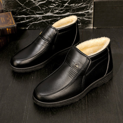 🔥【39-44】Ciepłe, zimowe, aksamitne, antypoślizgowe, męskie, codzienne, wysokie, bawełniane buty dla osób starszych