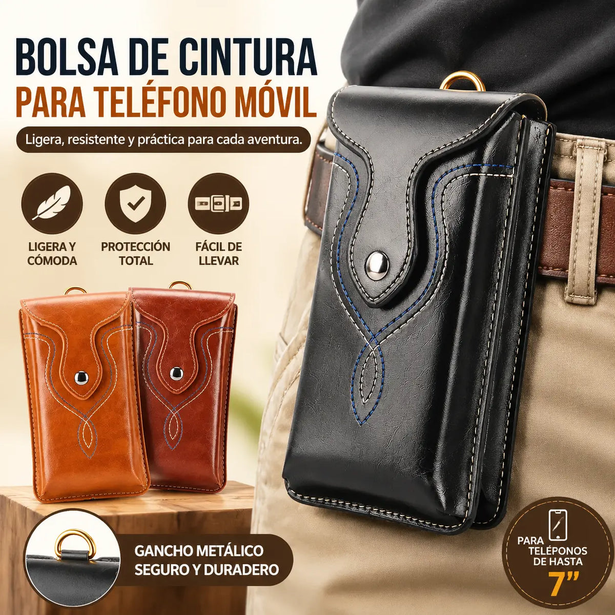 🔥Riñonera multifuncional de doble capa para hombre