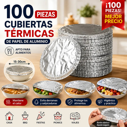 💥【50 piezas】🍎🔥 Cubierta aislante de papel de aluminio apto para alimentos