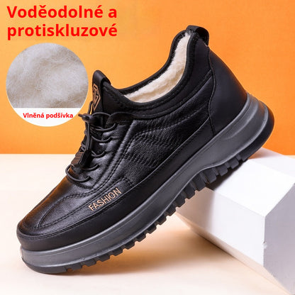 ⛄🔥【39-45】2025 Pánské zimní volnočasové sportovní boty, pravá kůže, voděodolné, měkká podešev a samet, nové -4137715