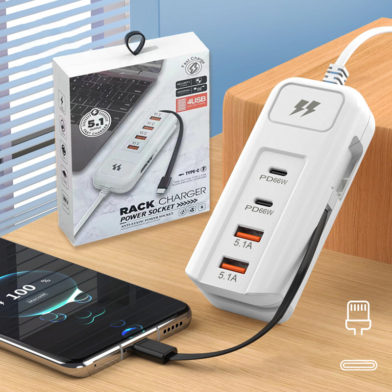 ⚡ Przedłużacz USB i listwa przeciwprzepięciowa | Specjalna oferta świąteczna, 50% zniżki | 4-portowy inteligentny hub, 30-minutowe szybkie ładowanie, z listwą przeciwprzepięciową | ✨