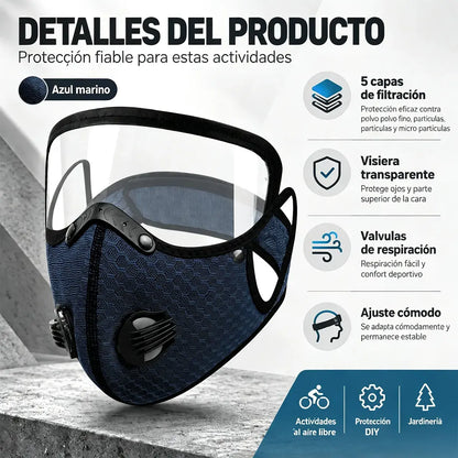 🧣【¡Compra uno, consigue uno gratis】🚴 Mascarilla Térmica Deportiva con Visor HD Desmontable – Protección contra Frío, Polvo y Viento para Ciclismo, Cortacésped y Ambientes Polvorientos 🛡️