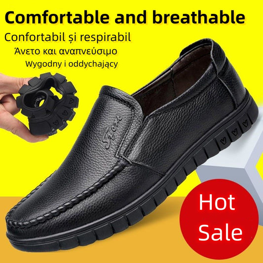 👞👞【38-44】Wiosenne, przewiewne, z miękką podeszwą, skórzane buty biznesowe casualowe
