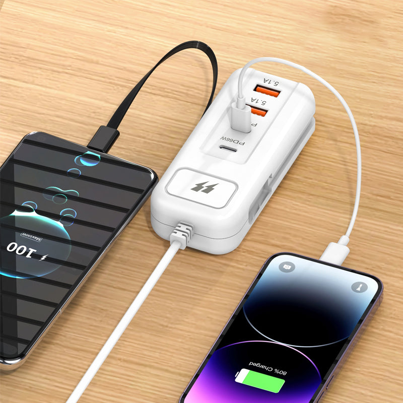 ⚡ Przedłużacz USB i listwa przeciwprzepięciowa | Specjalna oferta świąteczna, 50% zniżki | 4-portowy inteligentny hub, 30-minutowe szybkie ładowanie, z listwą przeciwprzepięciową | ✨