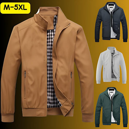 [M-5XL] 2025 Jesień Nowa męska kurtka casualowa ze stójką - Wodoodporny i odporny na zużycie materiał