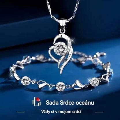 ✨✨【Kúpte 1, dostanete 1 zadarmo】💎💎Sada náramku a náhrdelníka zo striebra 925 Srdce oceánu