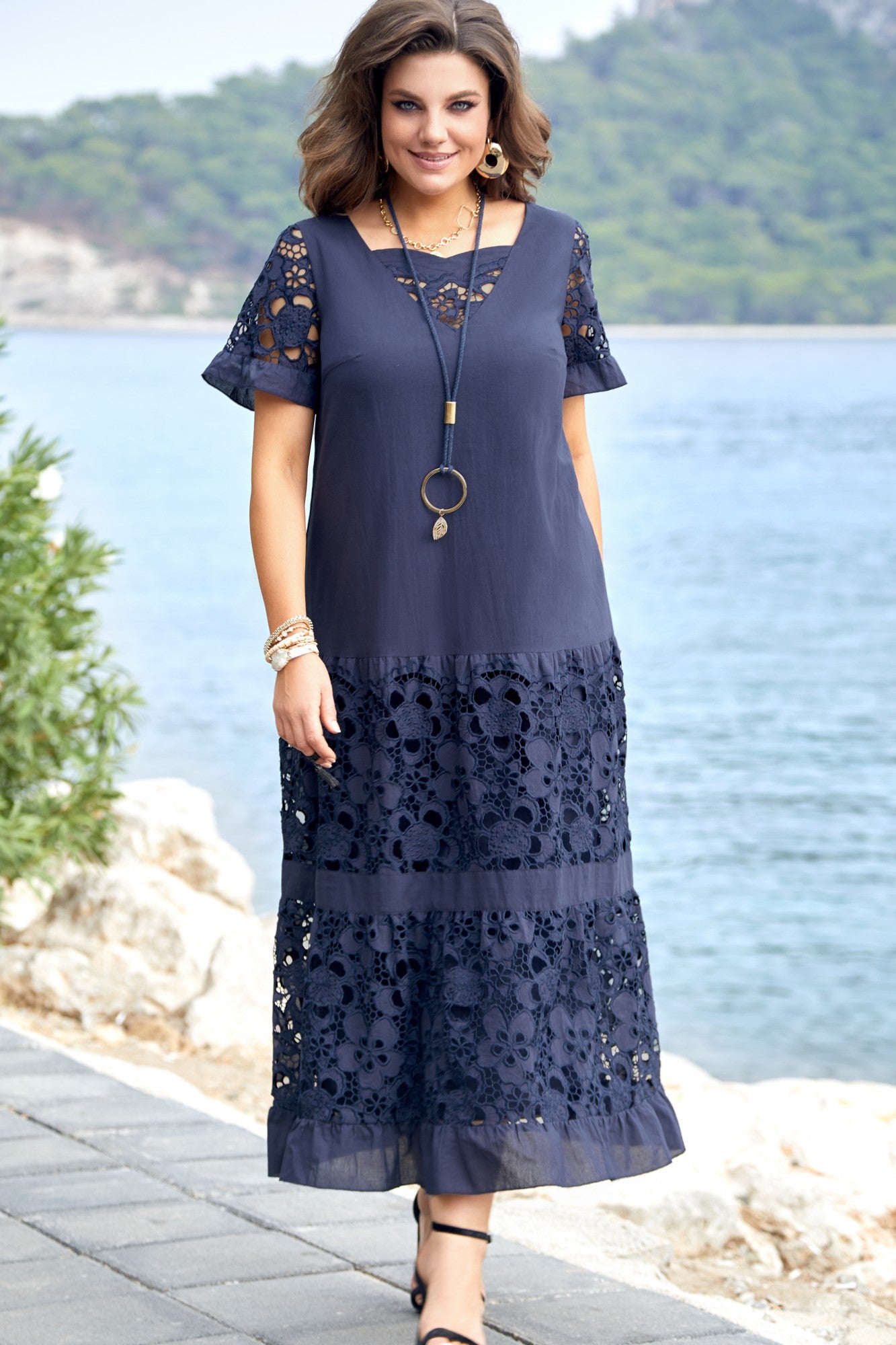 🔥💖【S-5XL】👗2026 nova modna haljina sa šupljim čipkastim uzorkom, udobna i prozračna, velika i labava