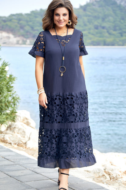 🔥💖【S-5XL】👗2026 nova modna haljina sa šupljim čipkastim uzorkom, udobna i prozračna, velika i labava
