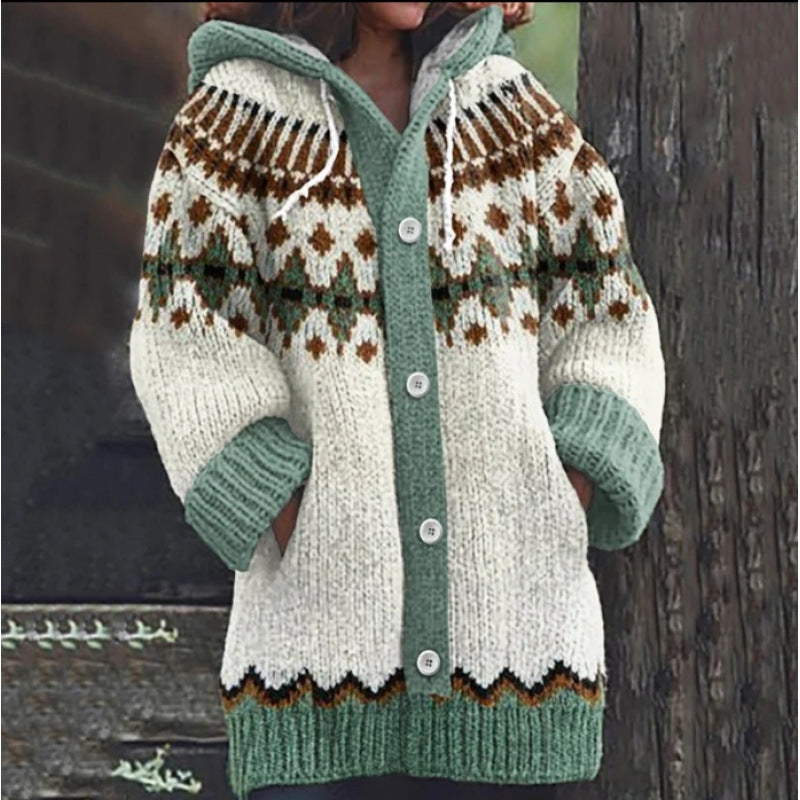 🔥🔥【S~5XL】✨2025 Jesień/Zima Nowa Elegancka Kolorowa Kurtka z Kapturem Retro