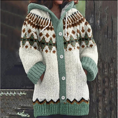 🔥🔥【S~5XL】✨2025 Jesień/Zima Nowa Elegancka Kolorowa Kurtka z Kapturem Retro