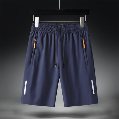👖😎【M-8XL】Muške lagane capri hlačice od ledeno sivih svila, moderne, izdržljive, brzosušeće, širokog kroja, ležerne trkačke hlačice od ledeno sivih svila