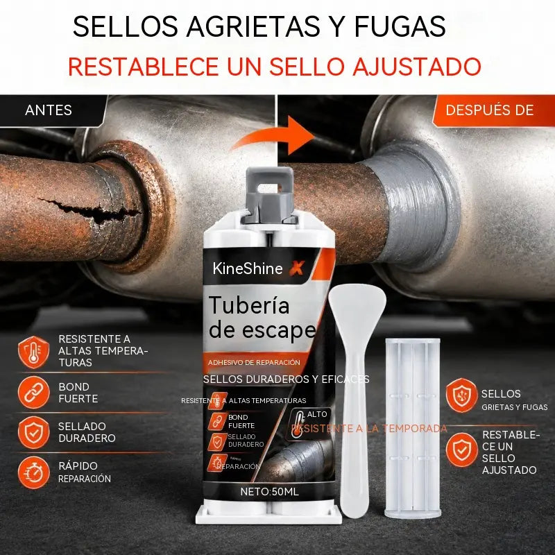 🥳💞 ¡Más de 50.000 unidades vendidas! ⭐🔧 Masilla reparadora de escapes de alta temperatura: especialmente formulada para acero; proporciona una unión fuerte y duradera que resiste el calor y la vibración extremos. 🚗✅