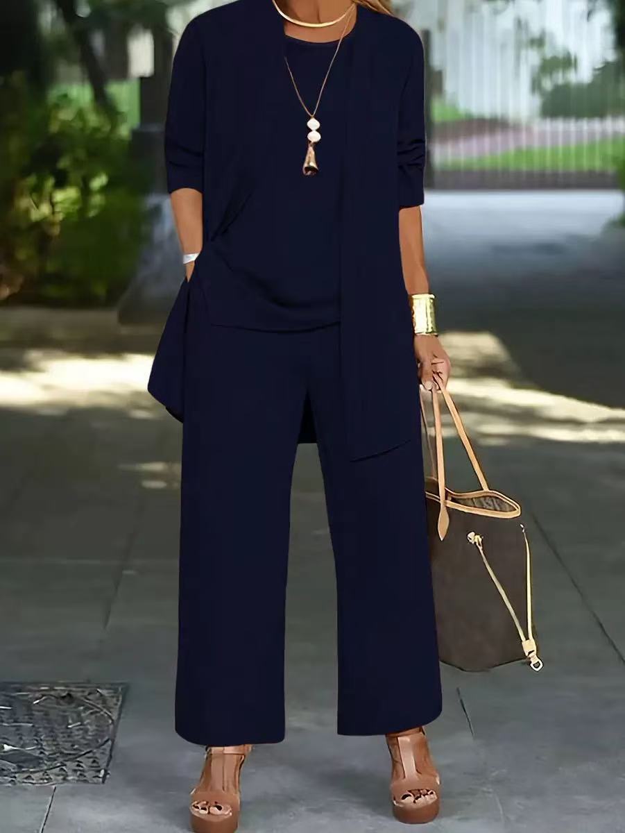 🧥【S-5XL】 Elegante conjunto de tres piezas para mujer con corte ancho 🍂