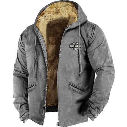 🔥💥【M-5XL】Chaqueta con capucha para hombre nueva 2025: gruesa y afelpada, resistente al frío y cálida