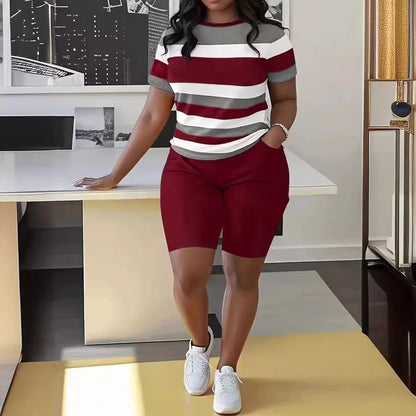 🌈😍【Promovare de produse noi】Costum casual în stil hip-hop (top + pantaloni scurți)