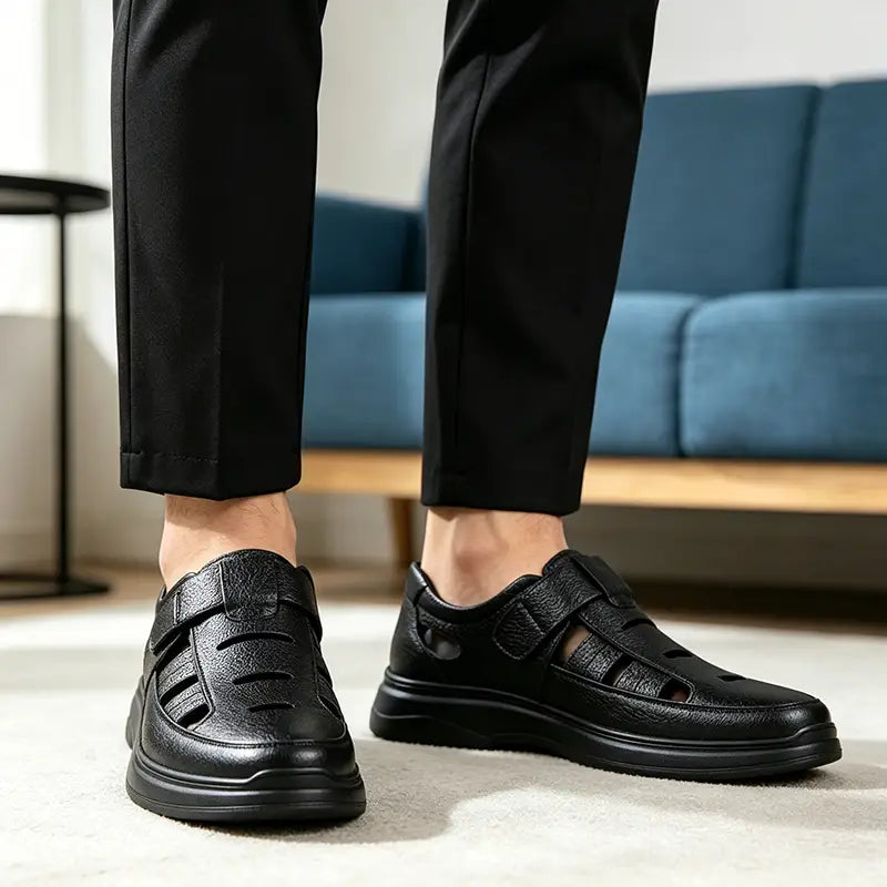 🌬️【Vremenski ograničeno 50% popusta】👞Muške ljetne cipele od prave kože - izuzetno prozračne, udobne za hodanje!
