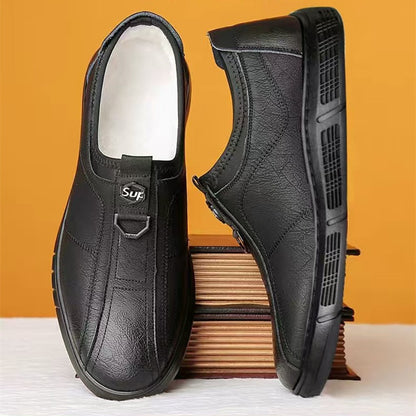 【39-44】Nowe męskie buty zimowe, wykonane z wodoodpornej skóry i bawełnianej tkaniny, z polarową podszewką.