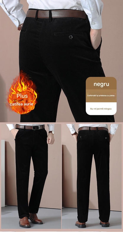 👖🆒【50-110 kg】Nové pánské elastické velurové kalhoty s vysokým pasem pro volný čas