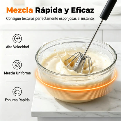 27€【 Conjunto de 2 piezas】Batidor de huevos semiautomático de acero inoxidable