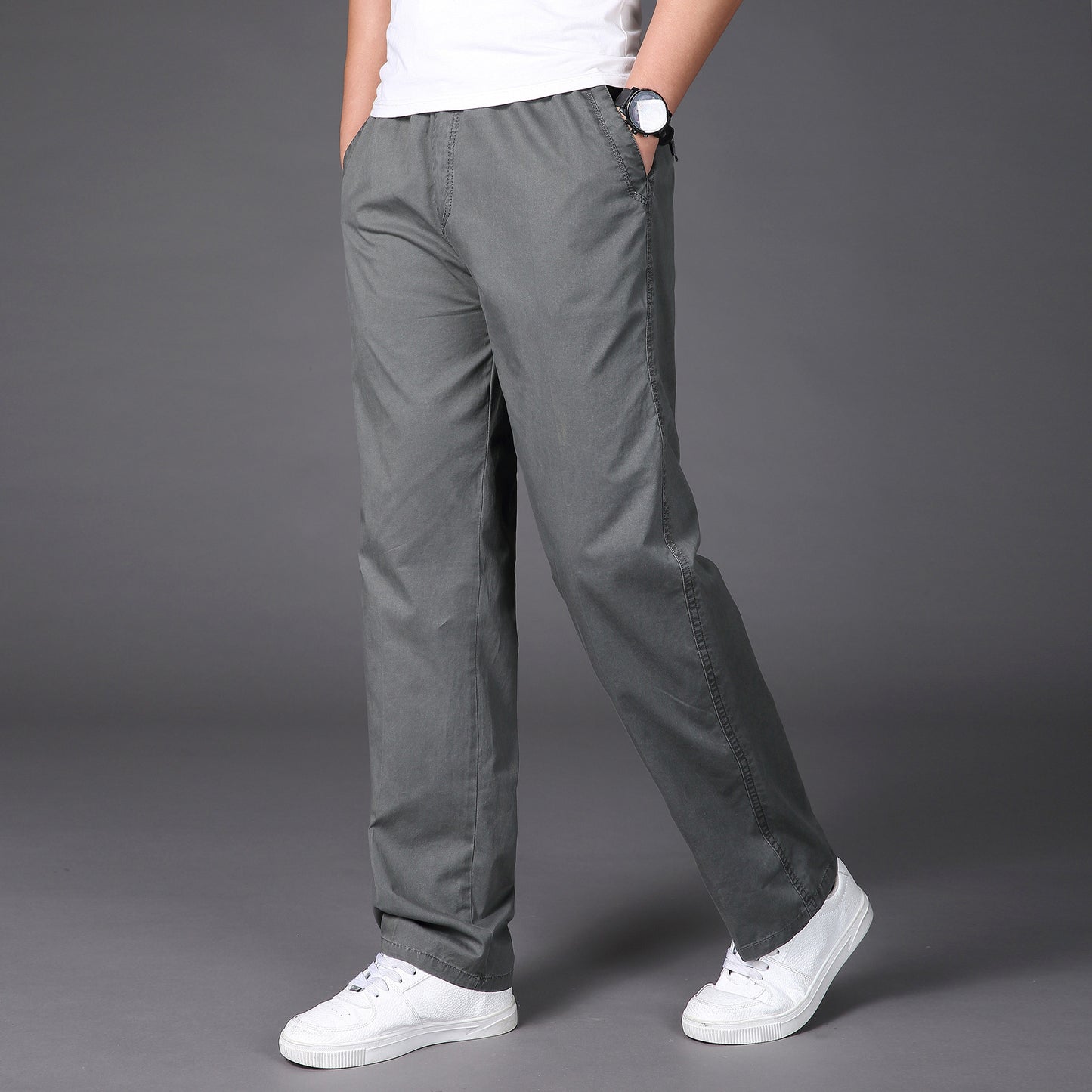 🔥【50-130KG】2025 noi pantaloni drepti casual pentru bărbați de mărime mare