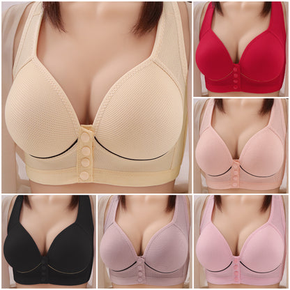 🔥👙【40-120 kg】【Conjunto de 3 piezas】✨ Sujetador sin aros con cierre frontal y alta sujeción para mujer, tallas grandes