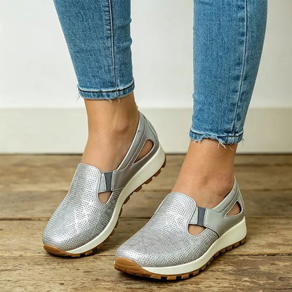 Sandale s platformom od prave kože, nove, 2026: moderan dizajn, ažurni uzorak, mekani potplat od 5 cm, udobne i svestrane (veličine 36-43) ✨👠