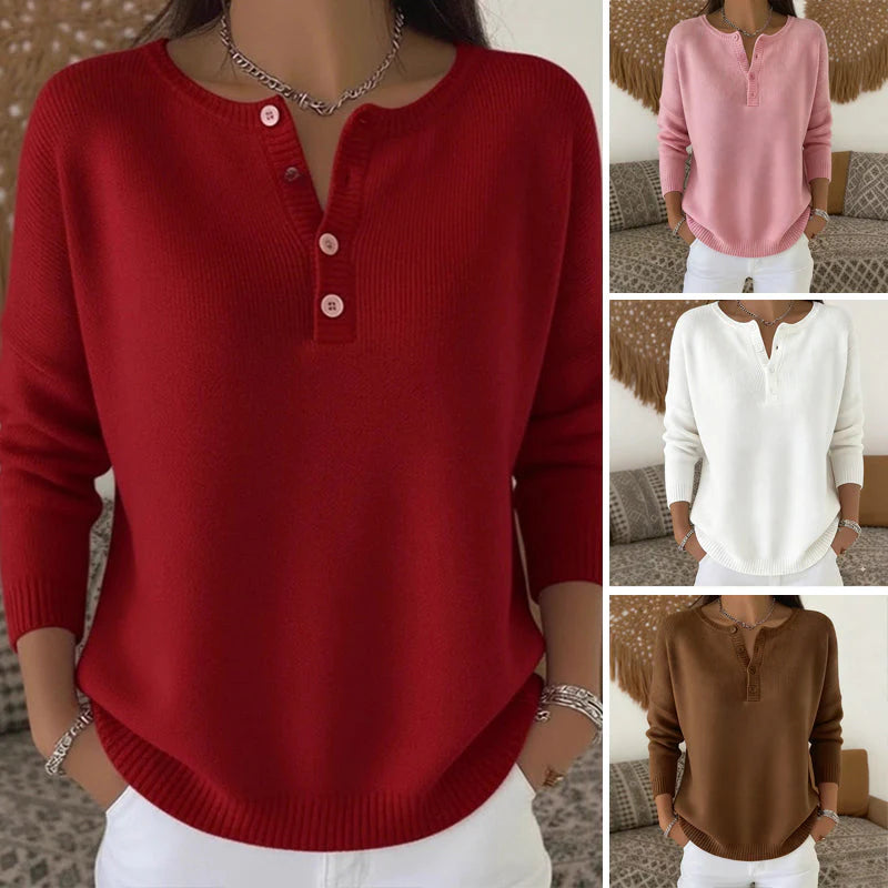 【S–3XL】Nowy, wysokiej jakości sweter z dzianiny z zapięciem na guziki w stylu płaszcza i dekoltem w serek · Przyjemny materiał, wygodny na zimę i do noszenia na co dzień