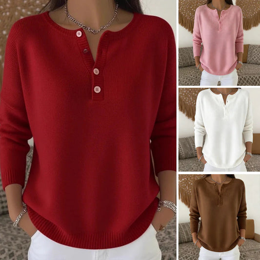 【S–3XL】Nowy, wysokiej jakości sweter z dzianiny z zapięciem na guziki w stylu płaszcza i dekoltem w serek · Przyjemny materiał, wygodny na zimę i do noszenia na co dzień