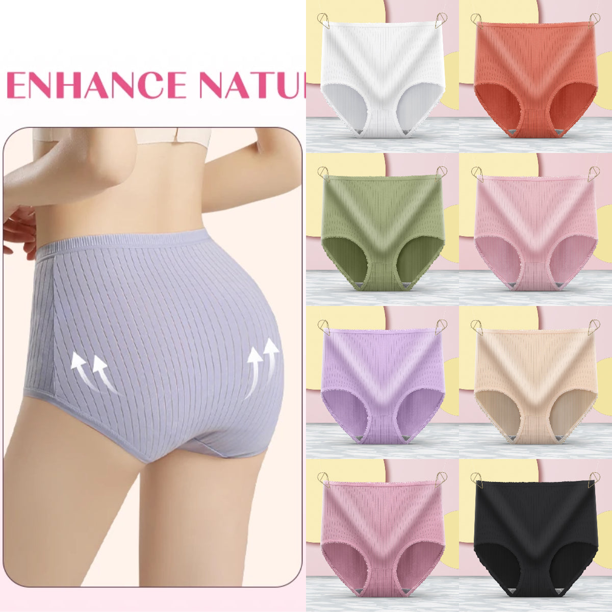 【🔥Αγοράστε 4 και κερδίστε 4 δωρεάν】Γυναικεία plus size, αδιάβροχα, αντιβακτηριδιακά, ψηλοκάβαλα, ψηλοκάβαλα, εσώρουχα πλήρους μεγέθους