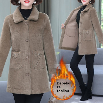 🔥【M-3XL】Jesenski i zimski kaput od janjeće kože srednje duljine