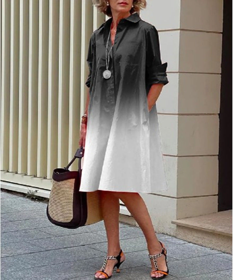 👗【S-2XL】Novinka pro rok 2025, Módní ležérní košilové šaty s klopou pro ženy
