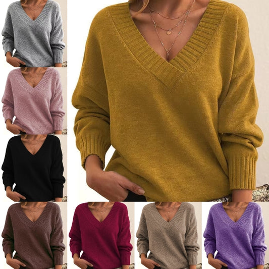 💞【S-3XL】Super ładny sweterek z dekoltem w serek