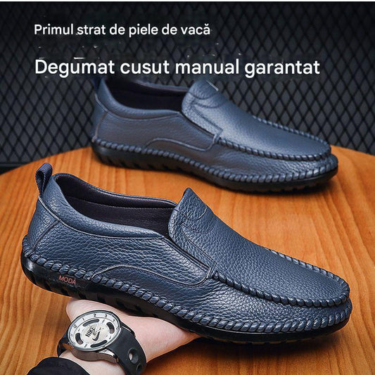 💥【38-44】2025 Nowe męskie skórzane buty casualowe ✅ Pierwsza warstwa skóry bydlęcej ✅ szyta ręcznie