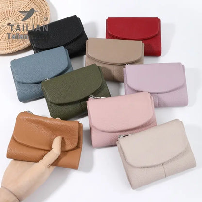 👝Cartera unisex RFID Pebble de piel auténtica