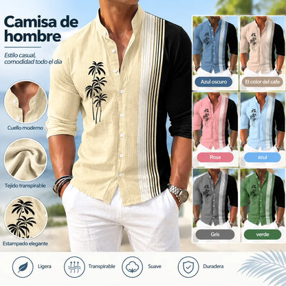 💥🔥【S-6XL】🎯Camisa informal de hombre para vacaciones en la playa: elegante, cómoda y versátil.