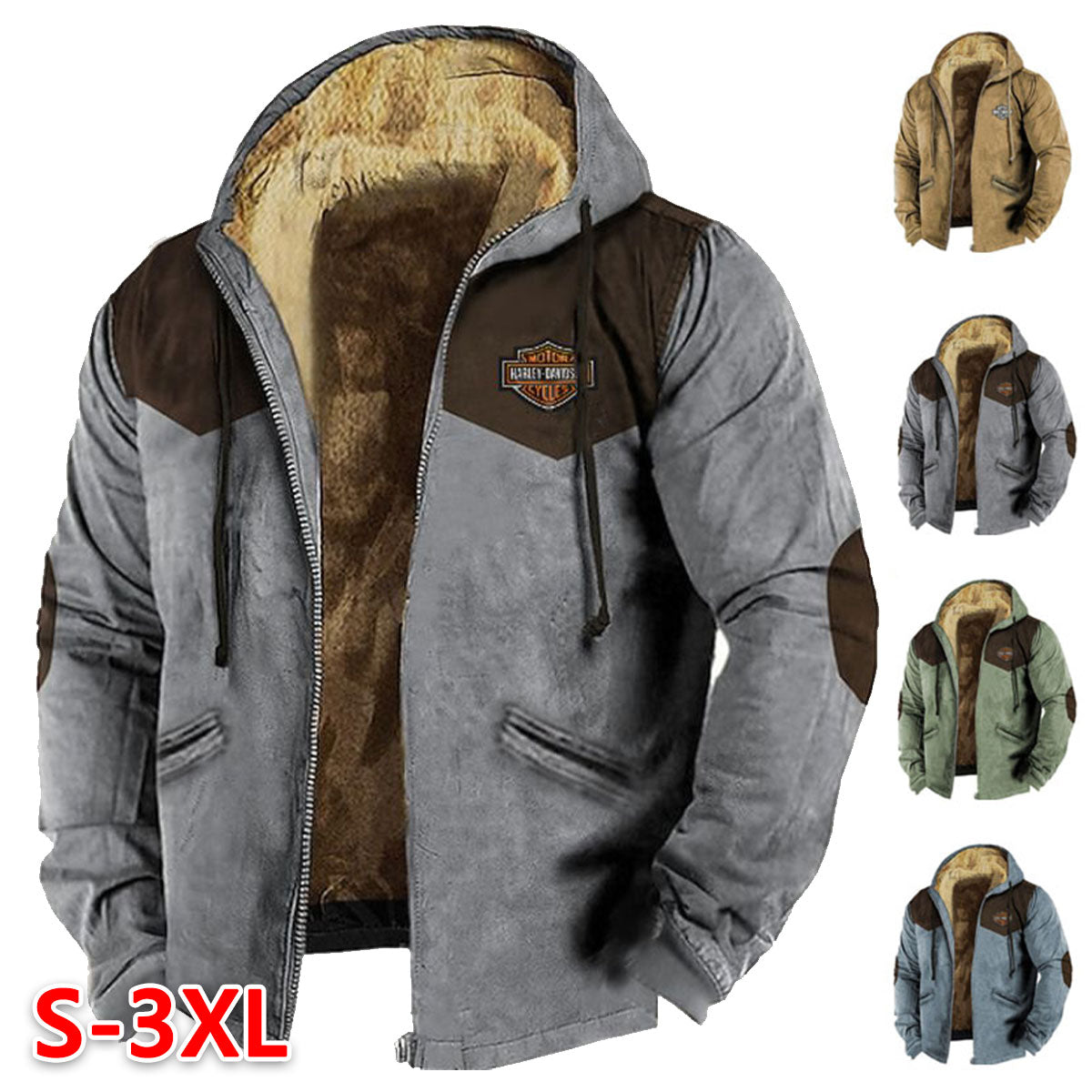 🔥💥【M-5XL】Chaqueta con capucha para hombre nueva 2025: gruesa y afelpada, resistente al frío y cálida