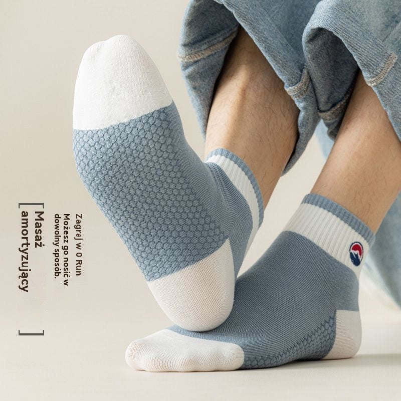 【Kup 5 par i otrzymaj 5 gratis, łącznie 10 par】🧦🌈Męskie, oddychające, odprowadzające pot skarpetki sportowe do połowy łydki